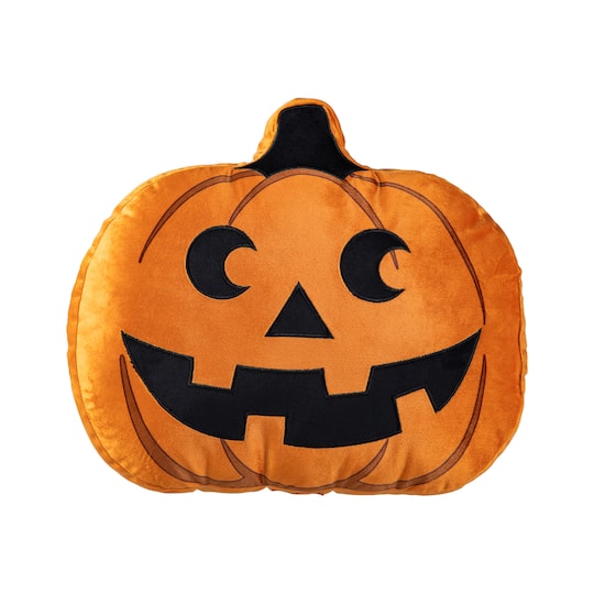 Glitzhome® 15.5"L Fall and Halloween Fabric Double Sided Pumpkin Pillow
